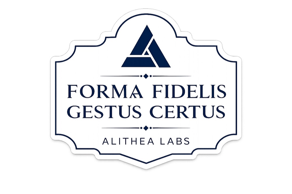 Sticker Forma fidelis · Gestus certus